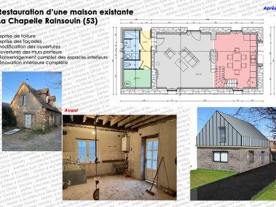 Restauration d’une maison existante - La Chapelle Rainsouin (53)