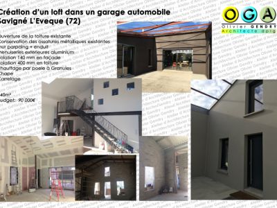 transformation d’un garage automobile en loft - Savigné Leveque (72)