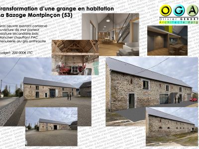 transformation d’une grange en logement - La Bazoge Montpinçon (53)